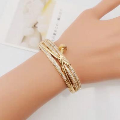 China CLASSIC Jewelry Dropshipping Fashion CROSS Bracelet Ring Full CZ Shiny Stone Gold Jewelry Sets for sale