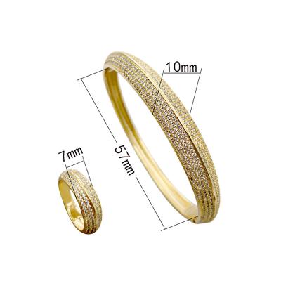 China Diamond Jewelry CLASSIC zinc alloy set bling bracelet and ring for men or women for gift for wedding set for sale