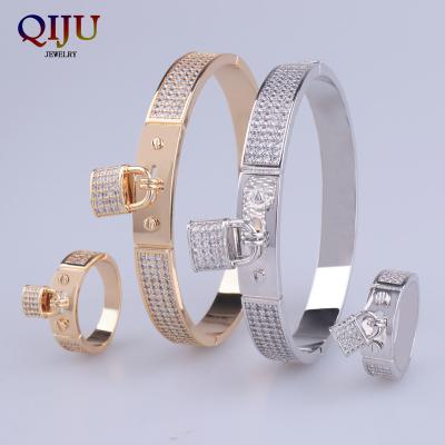 China Hot sale quality guaranteed low price quality guaranteed bling crystal filled bling crystal bracelet and ring set CLASSIC for sale