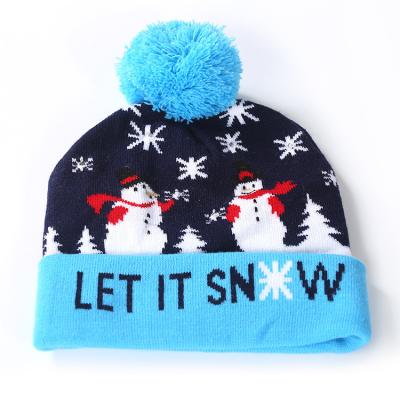 China JOINT Beanies Unisex Custom Christmas Pom Pom Beanie Hat for sale