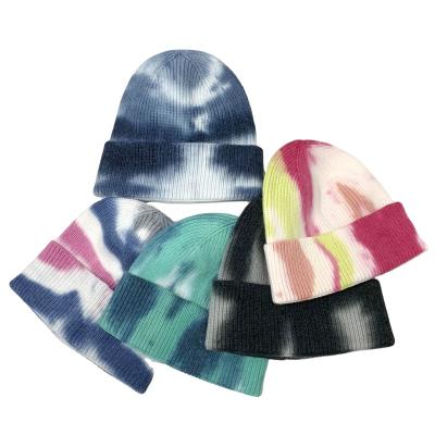 China 2021 COMMON Sale Dye Tie Winter Hats Wholesale Warm Beanie Hats for sale