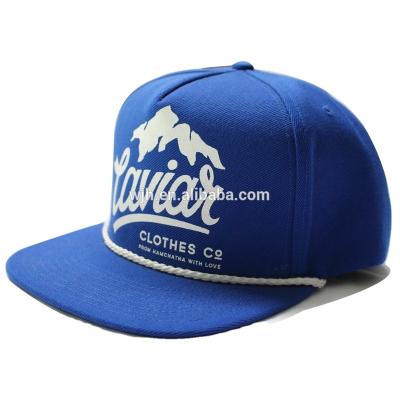 China 2021 COMMON Rope On Bill Logo Printing New Flat Visor Baseball Hat for sale