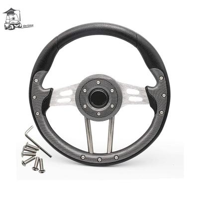 China Generic Vintage Golf Cart Steering Wheel For Most Golf Cart EZGO Club Car YMH (Black Dark Gray) for sale