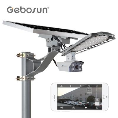 China GEBOSUN ROAD Home Use Hot Selling CCTV Camera Smart WIFI 4G 60w LED Solar Street Light With MPPT Solar Controller for sale