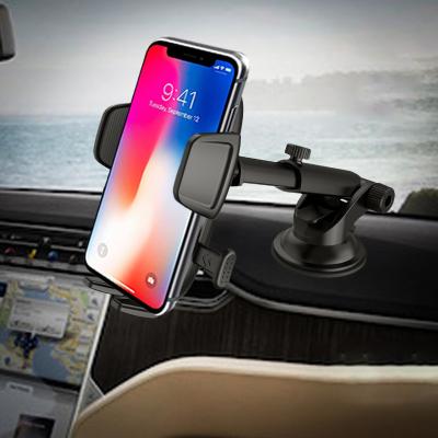 China Cell Phone Bracket Adjustable Dashboard Windshield Car Phone Holder Car Press Lock Automotive Mount for sale