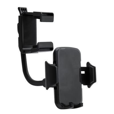 China Wholesale Universal Neck Long Black Rear Mirror Stand Phone Rearview Mirror Phone Car Smart Holder for sale