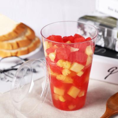 China Minimalist Manufacturers Wholesale With Cover Milk Tea Disposable OEM Thickened Beverage Juice Custom Plastic Cups With Clear Lid for sale