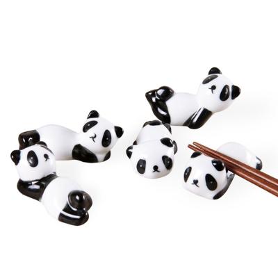 China Eco-Friendly Factory Wholesale In Stock Chopsticks Rest Ceramic Panda 8 Pieces Chopsticks Rest Holder Chopsticks for sale