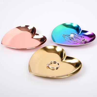 China HOT Nordic Creative Decorative Crafts Decorative Dish Metal Ring Tray Jewelry Gold Style INS Gift SALE Desktop Dish for sale