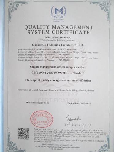 ISO9001 - Guangzhou Flyfashion Furniture Co., Ltd.