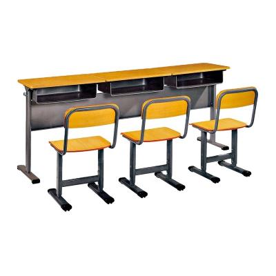 China Modern Triple Seats Classroom Desk Collage College Table Chair Set and Chair Set School Classroom Furniture for sale