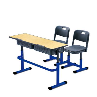 China New Design Modern School Desk Double Study Table Chair School Sets Classroom Desk for sale