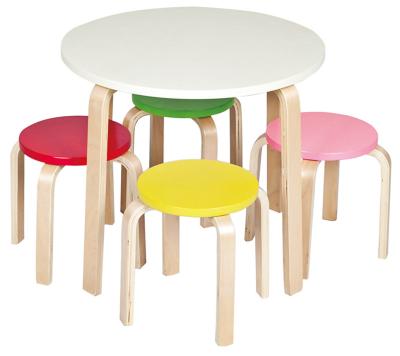 China Scratch-resist Kindergarten Furniture Kids Round Desk and Chairs (SF-22C) for sale