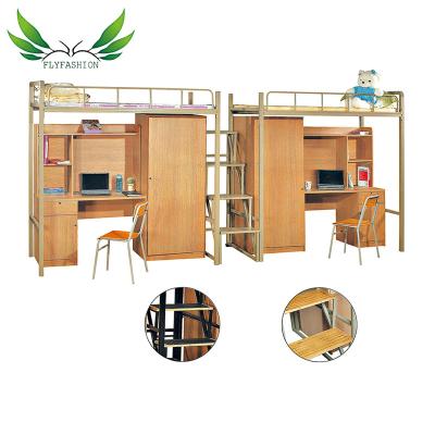 China Popular dormitory bed factory direct sale new double deck metal bunk bed for adults for sale