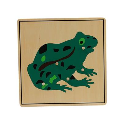 China Wooden Puzzle Toy Montessori Materials Toys Montessori Jigsaw Educational Games Frog for sale