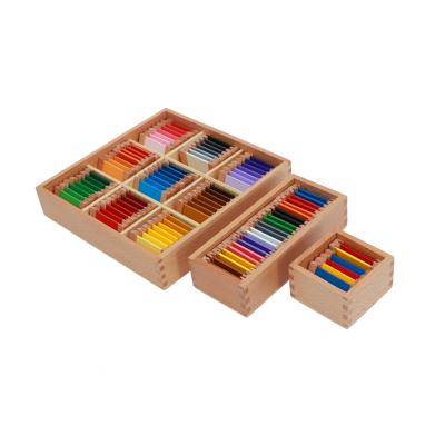 China Beech Wood Learning Toys Montessori Wooden Materials Teaching Aid Color Tablets for sale