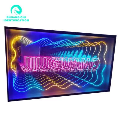 China Fashion trends are cool 3D Illusion Mirror New Trendy 3D Unlimited Effect Leading Fashion Advertising Light Box Store Decoration Size 1Square meter for sale