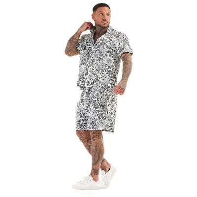 China Custom Made Breathable Beach Hawaiian Floral Print T-Shirt and Short Set Shorts and Shirt Set for sale