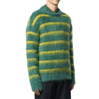 China Christmas fluffy sweaters men's mohair sweater men's jacquard men's Crewneck Anti-wrinkle mohair sweaters for sale