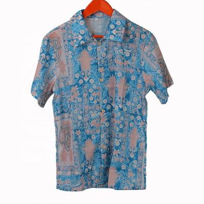 China Hot Mens Summer Beach Breathable Breathable Shirts Short Sleeve Mens Cotton Printed Hawaiian Shirts Dropship Wholesale Custom Label for sale