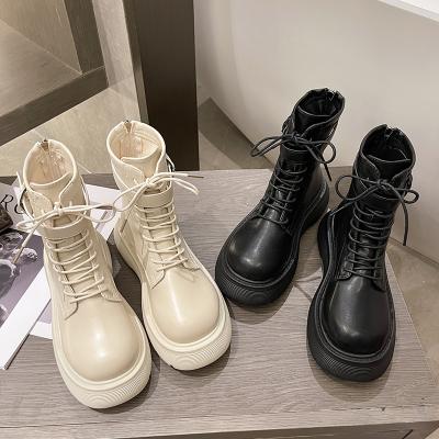 China Wholesale Designer Anti-slippery Luxury Boots Girl New Arrival Boots Botas Mujer 2021 Ladies Ankle Shoes Platform Leather Boots Female for sale