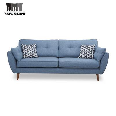 China Chesterfield SOFA Nordic Fabric 3 Seat Sofa With Wooden Legs Living Room Sofa Furniture MY213 for sale