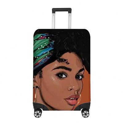 China Polyester Covers For Black Art African Girls Print Travel Accessories Women Luggage Cases Suitcases 18-30 Inch Protector for sale