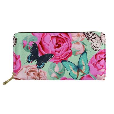 China Women Waterproof Leather Wallet Cute Butterfly Printing Phone Party Bag for sale