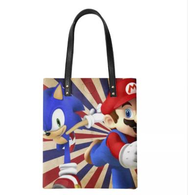 China Canvas Folding Stylish Bag With Shopping Bag Custom Canvas Women's Mario Logo Tote Bag Cotton Canvas for sale