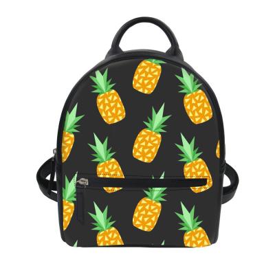 China Waterproof Yellow Pineapple Mini Leather Backpack Purse for Girls Fashion Teen Backpack for sale