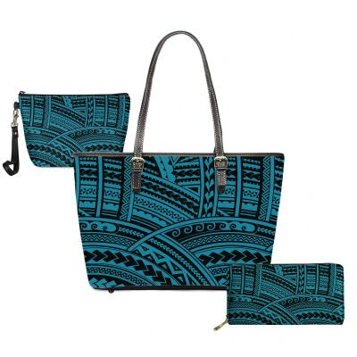 China Normcore/Minimalist Luxury Polynesian Floral Tribal Printing 3Pcs Mini Purses and Purses Purses For Women Handbag 2020 for sale