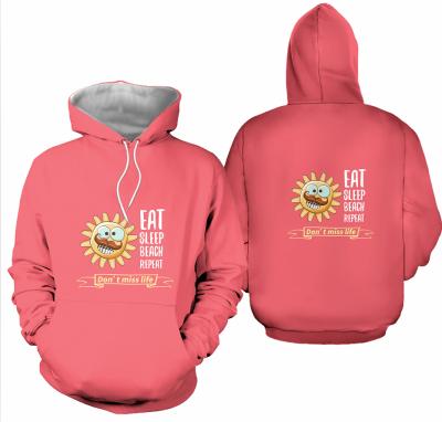 China Latest Anti-pilling Sun Printing Lady Hoodie Lady Casual Light Pink Wash Funny Hoodie Custom Made Funny Hoodie for sale