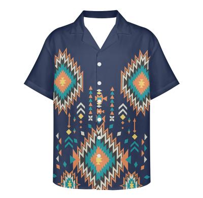 China The 2021 designer men's shirt manufacturer summer big men's shirt Indian printing official anti-shrink men's shirt for sale