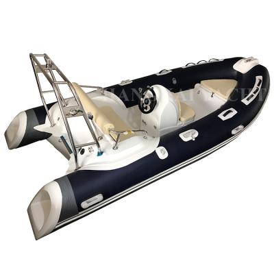 China CE Approval 4.3m Luxury Boats PVC Nice Inflatable Fishing Boat RIB 430 With Fuel Tank for sale