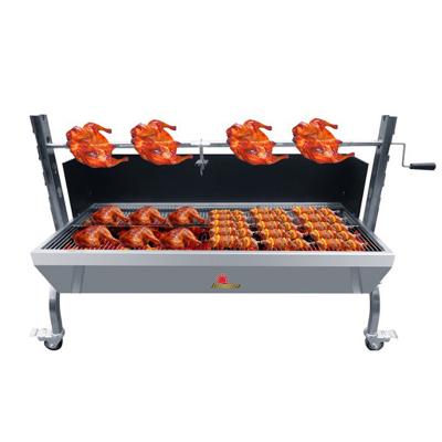 China Good Quality Adjustable Commercial Portable BBQ Grill Size Outdoor Easy Mobile Charcoal Grill BBQ Grill With Casters For Camping Party for sale