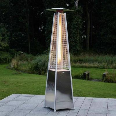 China New Modern Style Stainless Steel Pyramid Gas Heater Easy Moving Heat Distribute Stored Outdoor Gas Heater For Wedding for sale