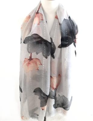 China Low MOQ Polyester Custom Design Print Double Sides Printed RPET Lightweight Eco Friendly Recycled Polyester Lady Scarf for sale