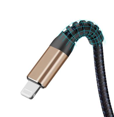 China Mobile phone USB2.0 2.4A mfi cable iphone fast charge braided data cable for phone MFI certificate cable for sale