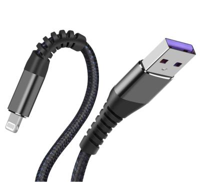 China wholesale Original 2.4A Black Nylon Braid MFI USB Cable iPhone Fast Charging Mfi USB Fast Charging Cable For iPhone 11 12 13 for sale