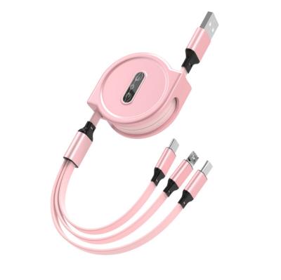 China MP3/MP4 Player Custom Retractable Universal Logo 3 in 1 Multi USB Cable Multi Charger 3in1 Charging Cable for sale