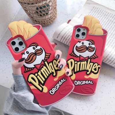 China 2021 New Anti-drop 3D Cute Cartoon Silicone Case For iPhone 11 12 13 8 7Plus 3D Food Case Cover For iPhone 11 12 13 PRO max X XR XS Max for sale