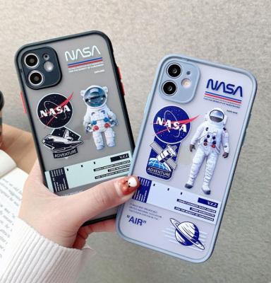 China Anti-drop TPU+Hard PC Shockproof Two in One Phone Case NASA Astronaut Skin Touch Anti Scratch Phone Cover for iPhone 11 12 13 pro max for sale