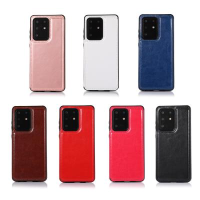 China Leather Anti-drop Cell Phone Case For Samsung Note 20 U Double Buckle Crazy Horse Model S21plus Multifunctional Bracket Anti-drop Case for sale