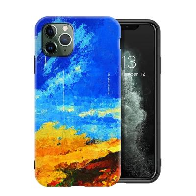 China Colorful Green Oil Painting Flowers IMD Cell Phone Bags Designer Luxury For iPhone 12mini 12 12pro max11nPro XS XR Max Phone Case Bag for sale