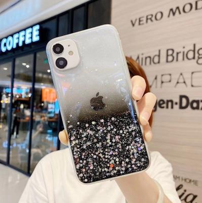 China Floral epoxy suitable for Apple 11 12 iphoneXR/7P/XS max shell starry inclusive anti-drop mobile phone epoxy glitter sky cover device for sale