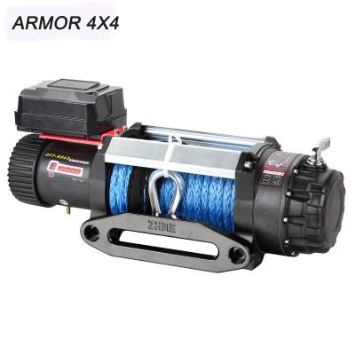 China 15000lbs 12v/24v 4wd AUTOMATIC Winch 4x4 Offroad Car Electric Winch With Synthetic Rope for sale