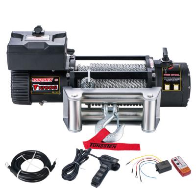 China AUTOMATIC 12000lb pull super performance automatic offroad 4x4 12v electric anchor winch for sale with steel cable for sale