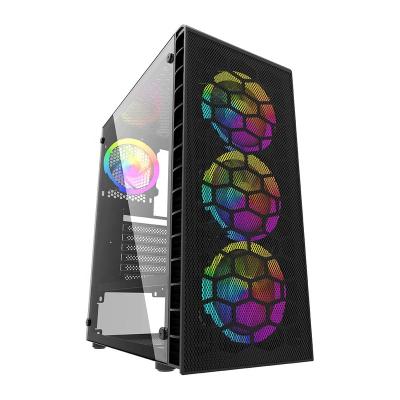 China With Side Panel Window Gaming Computer Case With Metal Mesh ATX Mid Tower PC Case Gamer for sale