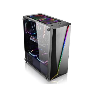 China With Fan Shenzhen Factory Price Modern Cheap Custom Computer Cases Wholesale Cheap Tempered Glass RGB Gaming Cases Manufacturer for sale