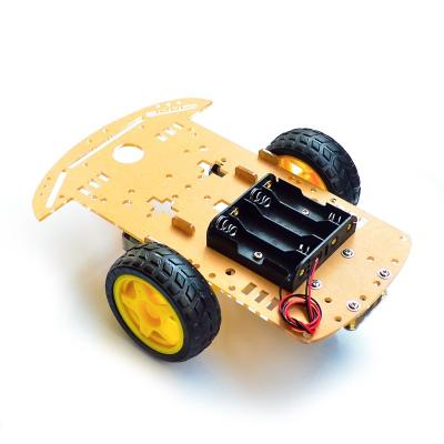 China Rod Education Factory Supply 2Wd No Battery Geometric Shape Smart Car Chassis For DIY for sale